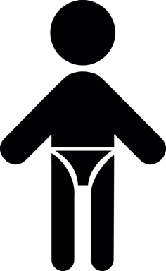 Baby With Diaper Sticker Svg Vector, Free Vectors File